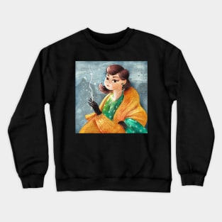 Smoking girl Crewneck Sweatshirt